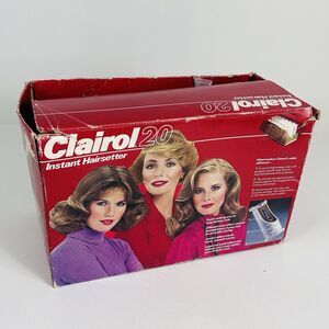 Vintage Clairol 20 Instant Hairsetter C20 S-Z Hot Rollers Hair Curlers Box Clips